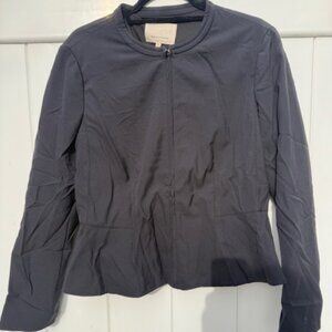 Rebecca Taylor black zip up  flare top/ short blazer sz 12.